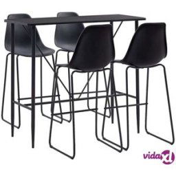 vidaXL 5 Piece Bar Set Plastic Black
