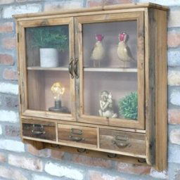 Wooden Glass Wall Cabinet Material: Home Decor & Accessories/Shelves & Storage
