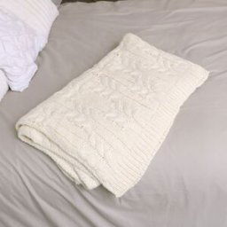 Large Cream Braid Design Knitted Throw - 160cm x 150cm Material: Home Decor & Accessories/Blanket Throws