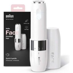 Braun Face Mini FS1000 – Facial Hair Remover for Women, Portable Mini Design, Smart Light for Precision – White