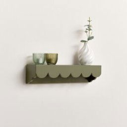 Green Scalloped Wall Storage Shelf - 40cm Material: Home Decor & Accessories/Shelves & Storage