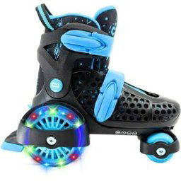 Core Newbie Adjustable Kids Roller Skates (Black) - Black;Blue - Size: 10C-13C EU