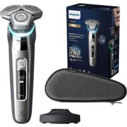 Philips Series 9000 S9974/35 Wet & Dry Electric Shaver – SkinIQ, Charging Stand, Travel Case, Dark Chrome