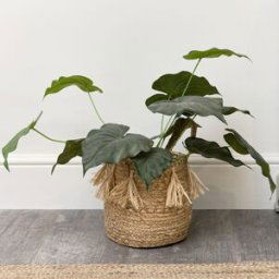 Small Natural Woven Basket with Tassel Material: Home Decor & Accessories