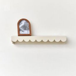 Large Pale Taupe Scalloped Wall Storage Shelf - 61cm Material: Furniture/Wall Cabinets & Shelving