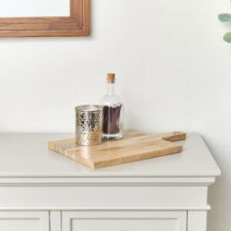 Rectangular Mango Wood Chopping Board with Heart Detail - 40cm Material: Home Decor & Accessories