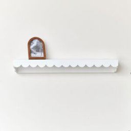 Extra Large White Scalloped Wall Storage Shelf - 90cm Material: Furniture/Wall Cabinets & Shelving