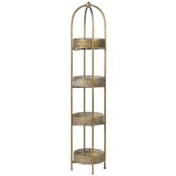 Antique Gold Four Tier Freestanding Shelf - 146cm Material: Home Decor & Accessories/Shelves & Storage