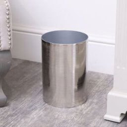 Silver Textured Metal Waste Bin Material: Home Decor & Accessories/Baskets & Bins