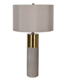 Faux Shagreen & Brass Table Lamp with Shade Material: Home Decor & Accessories/Lighting
