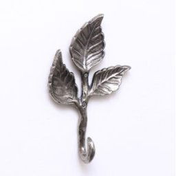Antique Silver Leaf Detail Textured Wall Hook Material: Home Decor & Accessories/Wall Hooks