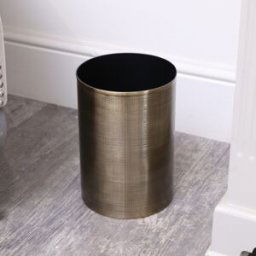 Brass Gold Textured Metal Waste Bin Material: Home Decor & Accessories/Baskets & Bins