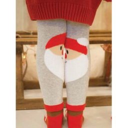 Junior Santa Leggings 6-7 Years Red/Grey/White 6-7 Years
