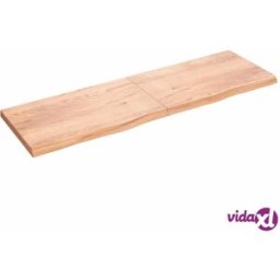 vidaXL Wall Shelf Light Brown 200x60x(2-6) cm Treated Solid Wood Oak