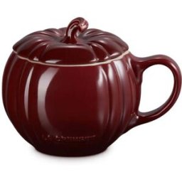 Le Creuset Halloween Stoneware 400ml Pumpkin Mug with Lid - Garnet
