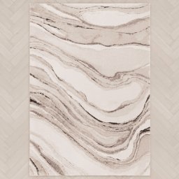 Casoria Cream & Beige Marble Effect Rug, 120 x 170cm