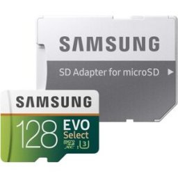SAMSUNG EVO Select 128 GB microSDXC UHS-I U3 100 MB/s Full HD & 4K UHD Memory Card with Adapter (MB-ME128GA), New