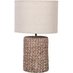 Natural Rope Effect Table Lamp with Beige Linen Shade Material: Home Decor & Accessories/Lighting