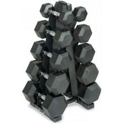 Taurus 5 Pair Hex Dumbbell Set with Rack (5-25kg)