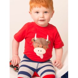 Hamish Highland Cow Tee 2-3 Years Summer Clothes For Babies, Toddlers & Kids Red/Brown 2-3 Years