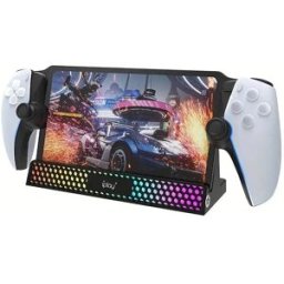 iPlay PSP Charging Dock with RGB Light, USB-C Cable, and Detachable Stand - White