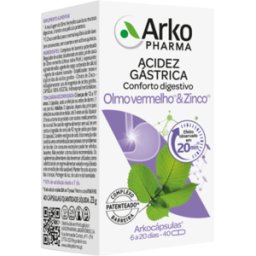 Arkopharma Arkocápsulas Gastric Acidity Red Elm and Zinc 40 caps.