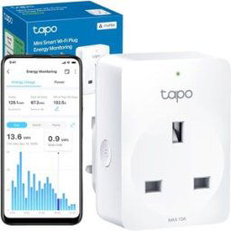 Tapo Mini Wi-Fi Smart Plug Matter Certified, Energy Monitoring, Alexa, Google & Apple Home Compatible Schedule & Timer, Voice Control (Tapo P110MA), New