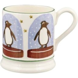Emma Bridgewater Festive Half Pint Mug - Penguin Snow Globe