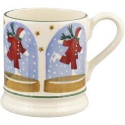 Emma Bridgewater Festive Half Pint Mug - Ice Skater Snow Globe