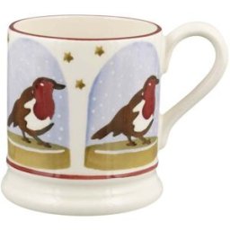 Emma Bridgewater Festive Half Pint Mug - Robin Snow Globe