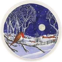 Emma Bridgewater Christmas 28cm Flat Serving Platter - Midnight Robin