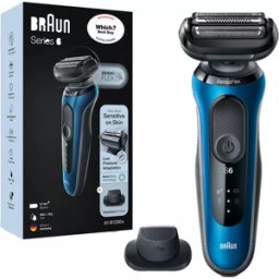 Braun Series 6 60-B1200S Wet & Dry Foil Shaver [Black & Blue], New