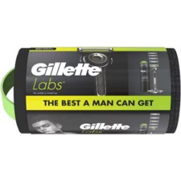 Gillette Labs with Exfoliating Bar Men’s Razor + 4 Blades and Shave Gel Washbag Gift Set