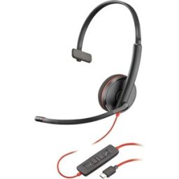 Poly Blackwire 3210 Wired Headset - Noise-Cancelling, Single-Ear, USB-C/USB-A, PC/Mac, Teams/Zoom Compatible