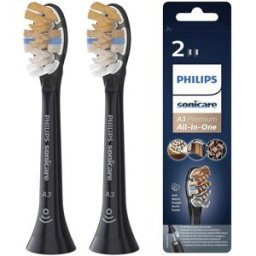 Philips Sonicare Original A3 Premium All-in-One Standard Sonic Toothbrush heads - 2 Pack in Black (Model HX9092/11)