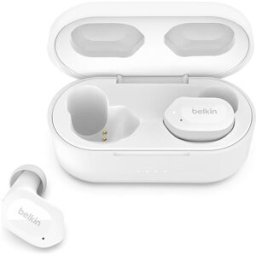 Belkin SOUNDFORM Play True Wireless Earbuds – 38H Playtime, IPX5 Water Resistant, 3 EQ Presets - White, New