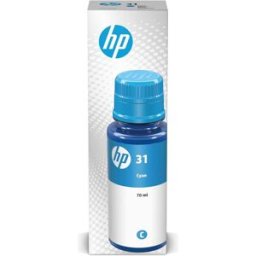 31 Cyan Ink Bottle – 70ml, Original HP Ink, Up to 8,000 Pages – Single Pack for HP Smart Tank Printers