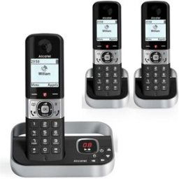 Gadcet Dagenham Alcatel F890 Voice TAM – Triple Cordless Handsets with Answering Machine, Black & Silver, New