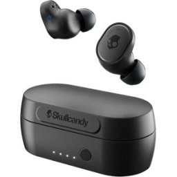 Skullcandy Sesh Evo True Wireless In-Ear Bluetooth Earbuds Compatible with iPhone and Android/Charging Case and Microphone/Great for Gym, Sports, and Gaming IP55 Water Dust Resistant - Black, New