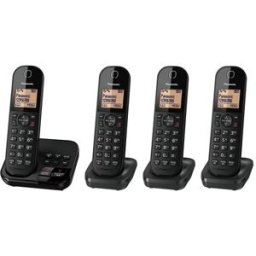 Panasonic KX-TGC424EB Cordless Phone – Answering Machine, Caller ID, 4 Handsets, 3-Way Call