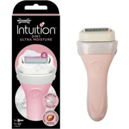 Wilkinson Sword Intuition Ultra Moisture Women’s Razor with Handle + 1 Blade Refill, No Shave Gel Needed, New