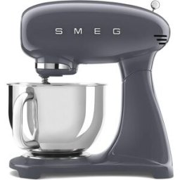 Smeg SMF03GRUK Full Colour Stand Mixer, Retro 50's Style with 4.8L Stainless Steel Bowl, Safety Lock, 10 Variable Speeds, 800W, Grey