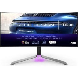 AOC AGON Pro PD34, 34-Inch WQHD OLED Gaming Monitor - 240Hz, 0.03ms, FreeSync Premium Pro, G-Sync Compatible, HDR400, 3440x1440, HDMI 2.1, DisplayPort, USB-C, 90W PD, USB Hub, Black, New