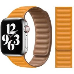 Apple Watch Leather Link Strap (44mm) - California Poppy, Used - Like New