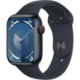 Apple Watch Series 9 [GPS + Cellular 45mm] Smartwatch Midnight Sport Band M/L- Midnight Aluminium, Used - Like New