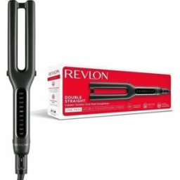 Revlon Double Straight Hair Straightener, Dual Plate, Copper Ceramic, 10 Heat Settings - RVST2204UK, New