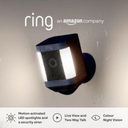 RING Spotlight Cam Plus Battery Full HD 1080p WiFi Security Camera - Black, New