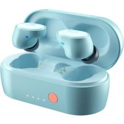 Skullcandy Sesh Evo True Wireless In-Ear Bluetooth Earbuds Compatible with iPhone and Android / Charging Case and Microphone / Great for Gym, Sports, and Gaming IP55 Water Dust Resistant - Blue, New