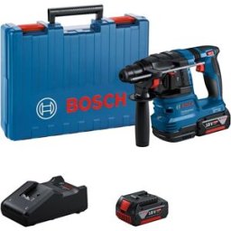 Bosch Professional 18V Cordless Rotary Hammer GBH 18V-22 – SDS Plus, Ideal for 6-10mm Drilling, 2x 4.0Ah Batteries, GAL 18V-40 Charger, Carrying Case, New