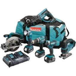 Makita DLX6068PT 18V Li-ion LXT 6 Piece Combo Kit complete with 3 x 5.0 Ah Li-ion Batteries and Charger supplied in a Heavy Duty Tool Carry Bag